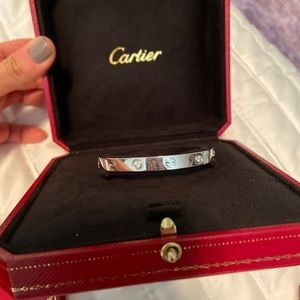 New Cartier love bracelet- 6 diamonds- size 16